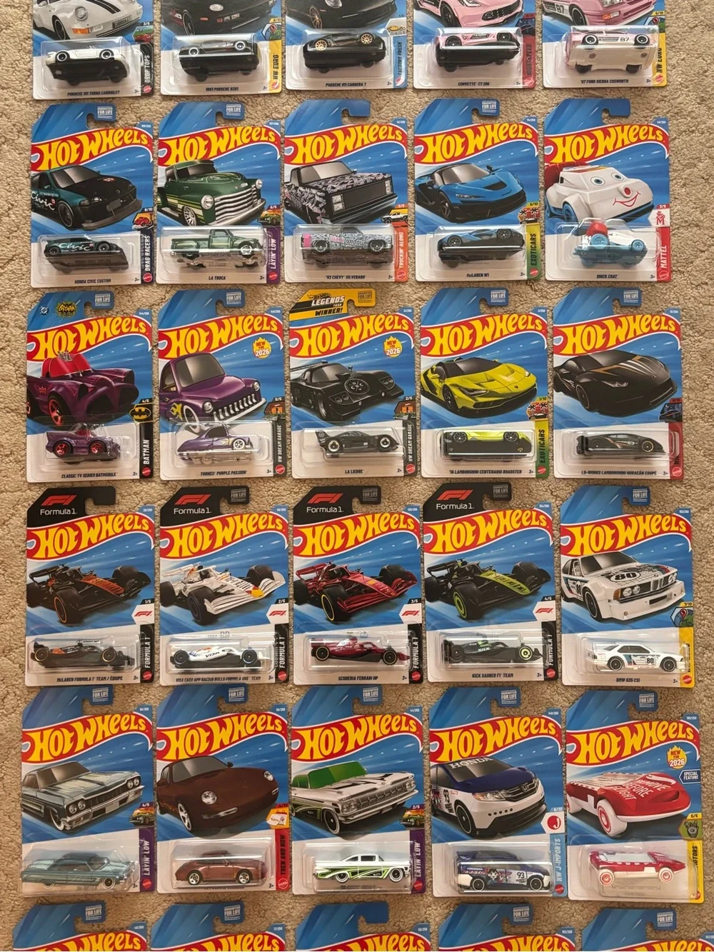 Hot Wheels 2026 Collection including Treasure Hunts